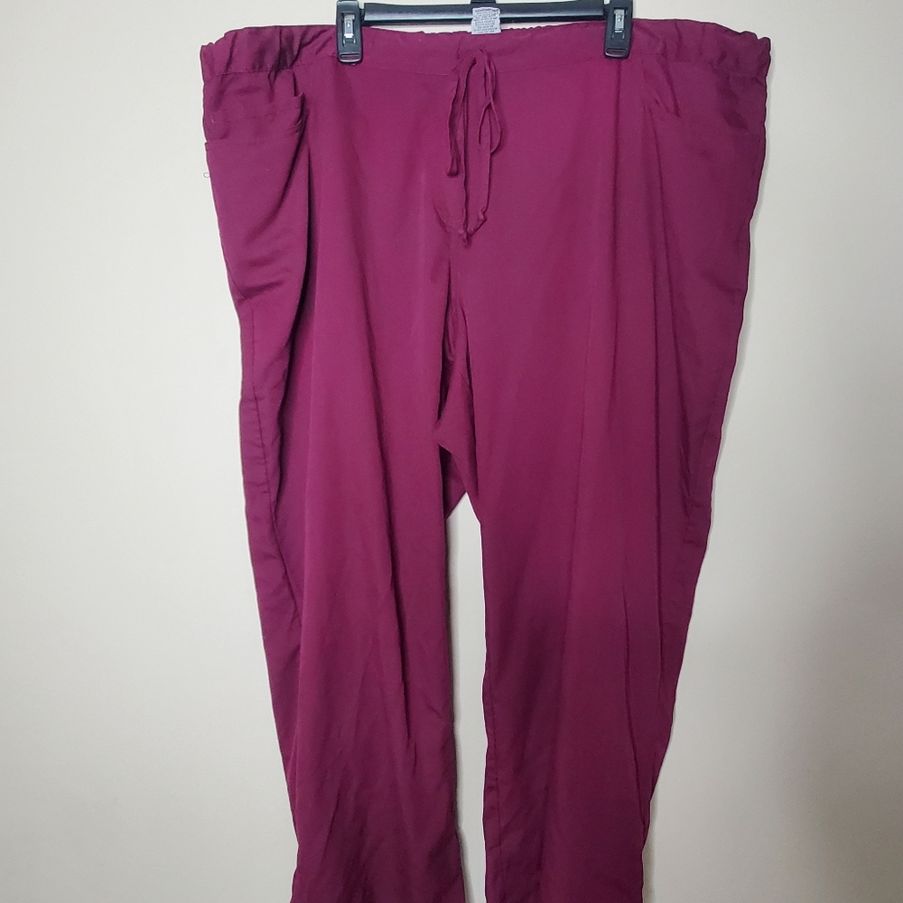 Grey’s Anatomy Scrubs Womens Burgundy Plum Purple Maroon Pants 4XL - Picture 2 of 9